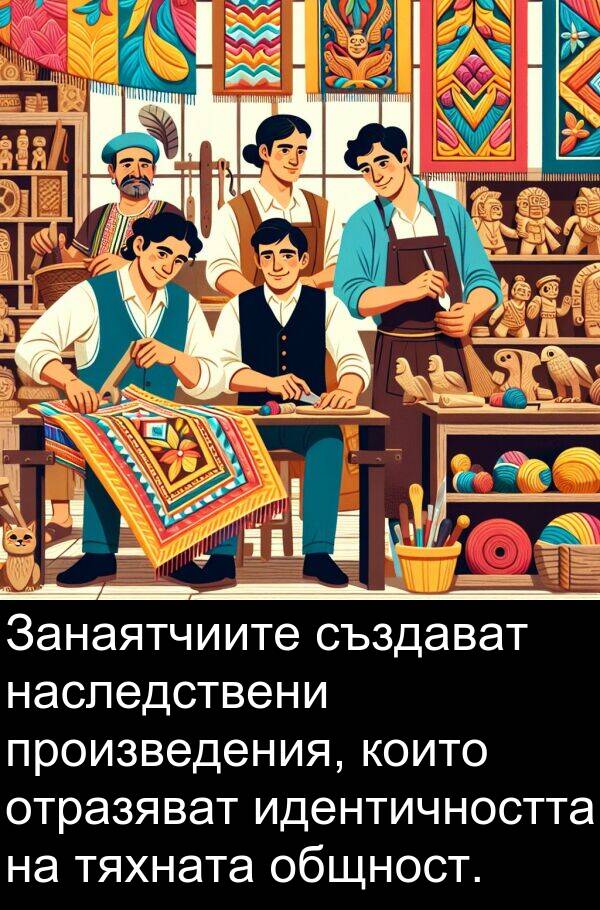 идентичността: Занаятчиите създават наследствени произведения, които отразяват идентичността на тяхната общност.