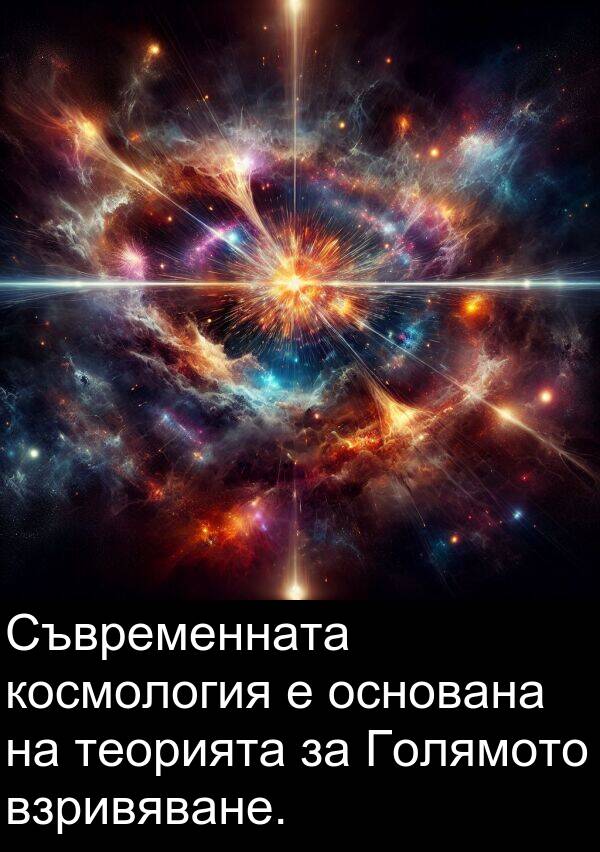 космология: Съвременната космология е основана на теорията за Голямото взривяване.