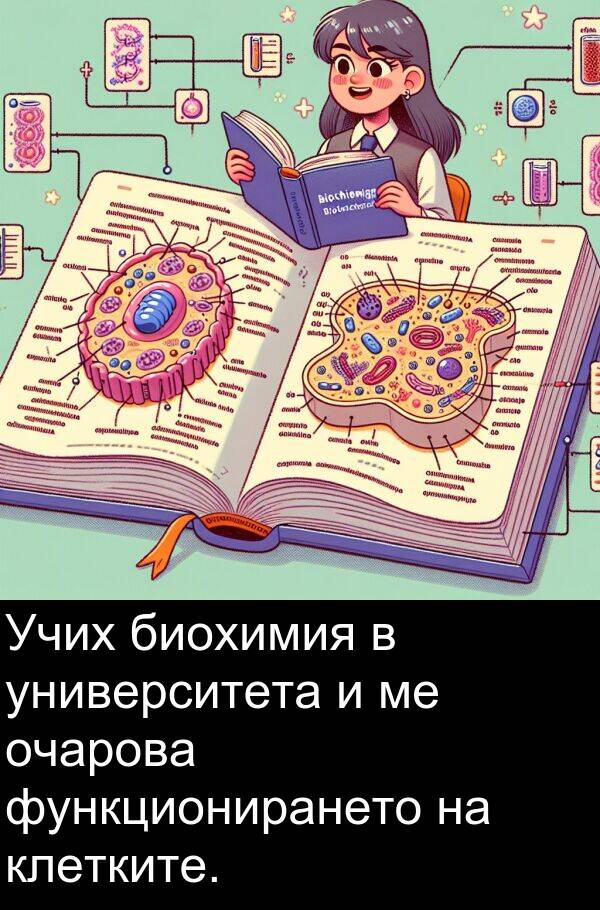 функционирането: Учих биохимия в университета и ме очарова функционирането на клетките.