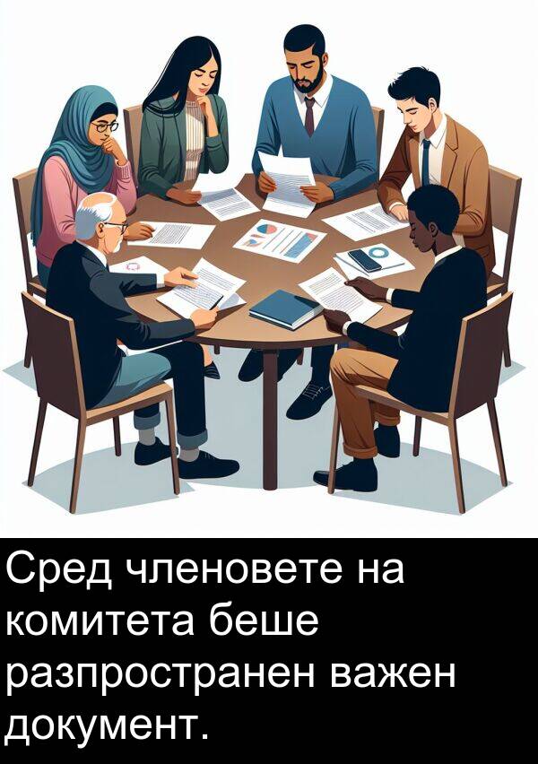 документ: Сред членовете на комитета беше разпространен важен документ.