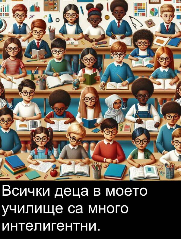 моето: Всички деца в моето училище са много интелигентни.