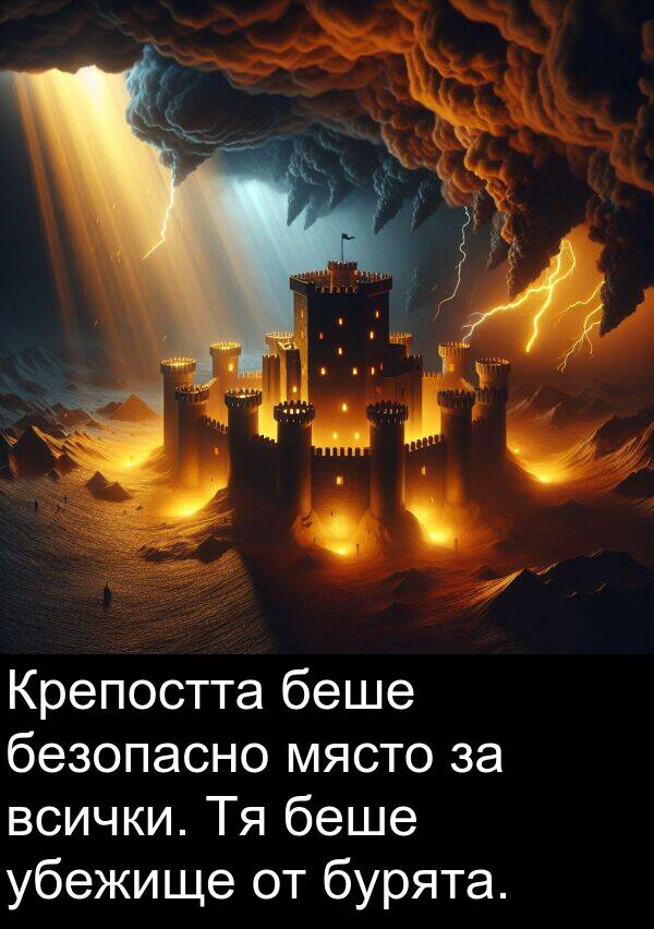 убежище: Крепостта беше безопасно място за всички. Тя беше убежище от бурята.