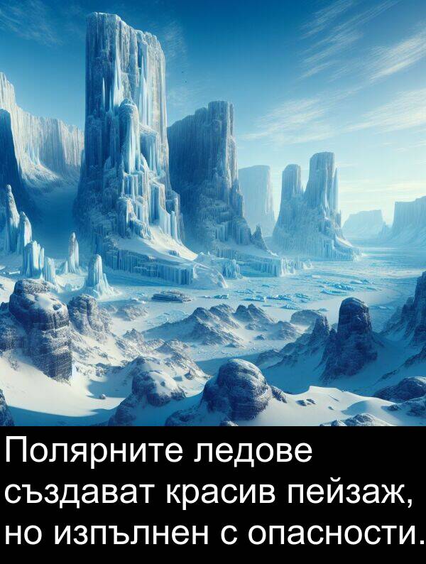 ледове: Полярните ледове създават красив пейзаж, но изпълнен с опасности.