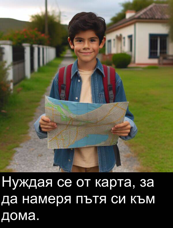 пътя: Нуждая се от карта, за да намеря пътя си към дома.