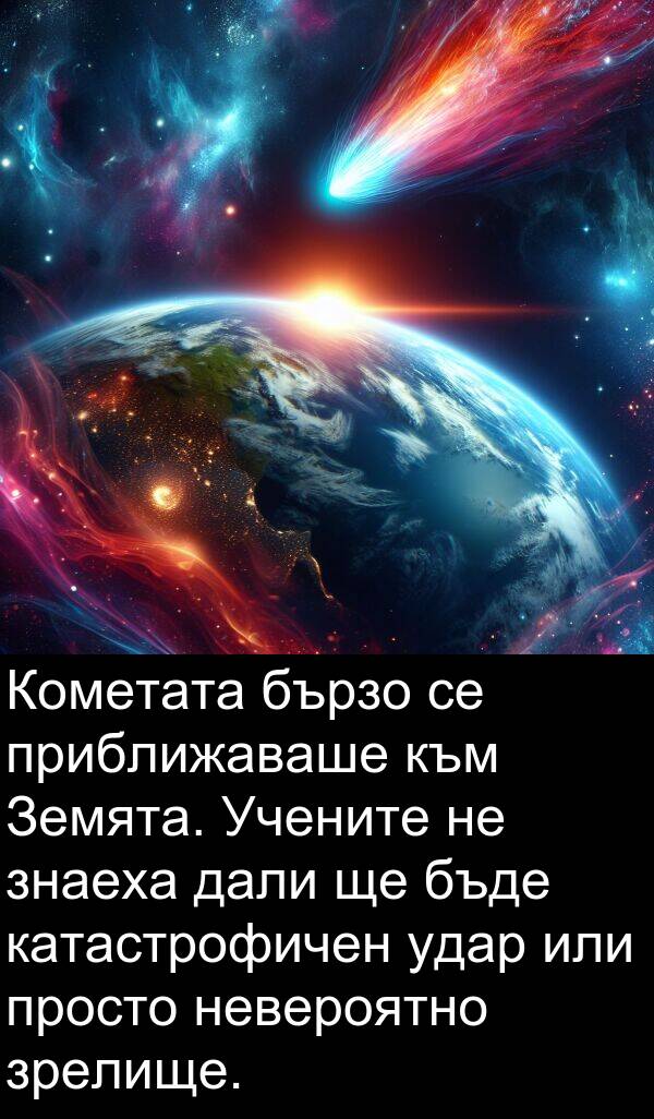 удар: Кометата бързо се приближаваше към Земята. Учените не знаеха дали ще бъде катастрофичен удар или просто невероятно зрелище.