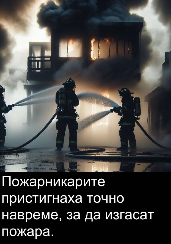 навреме: Пожарникарите пристигнаха точно навреме, за да изгасат пожара.