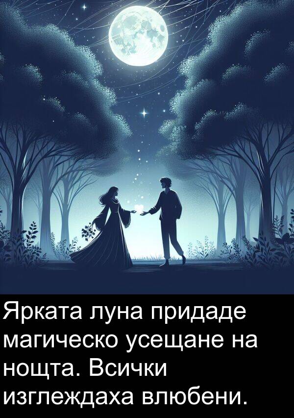магическо: Ярката луна придаде магическо усещане на нощта. Всички изглеждаха влюбени.