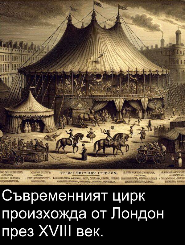 произхожда: Съвременният цирк произхожда от Лондон през XVIII век.