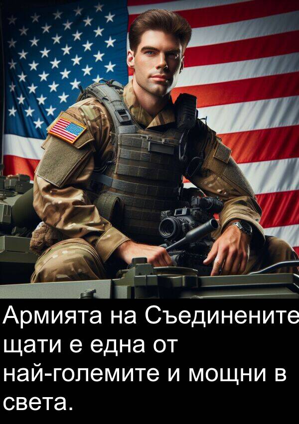 една: Армията на Съединените щати е една от най-големите и мощни в света.