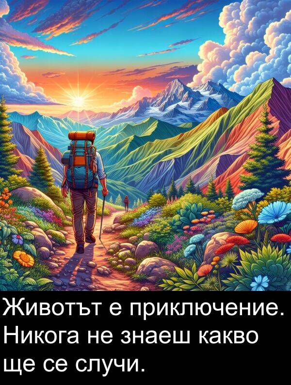 знаеш: Животът е приключение. Никога не знаеш какво ще се случи.