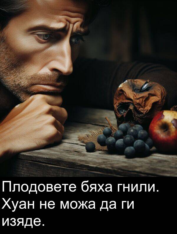 бяха: Плодовете бяха гнили. Хуан не можа да ги изяде.