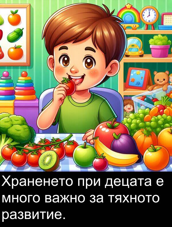 развитие: Храненето при децата е много важно за тяхното развитие.
