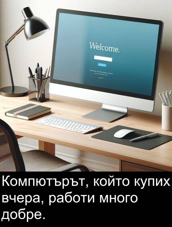 работи: Компютърът, който купих вчера, работи много добре.