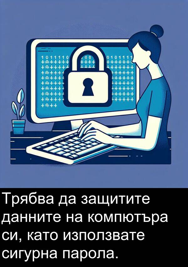 данните: Трябва да защитите данните на компютъра си, като използвате сигурна парола.