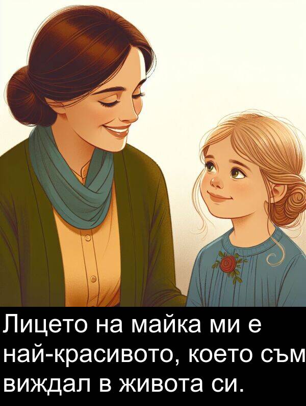 майка: Лицето на майка ми е най-красивото, което съм виждал в живота си.