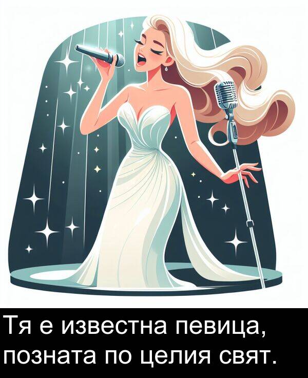 целия: Тя е известна певица, позната по целия свят.