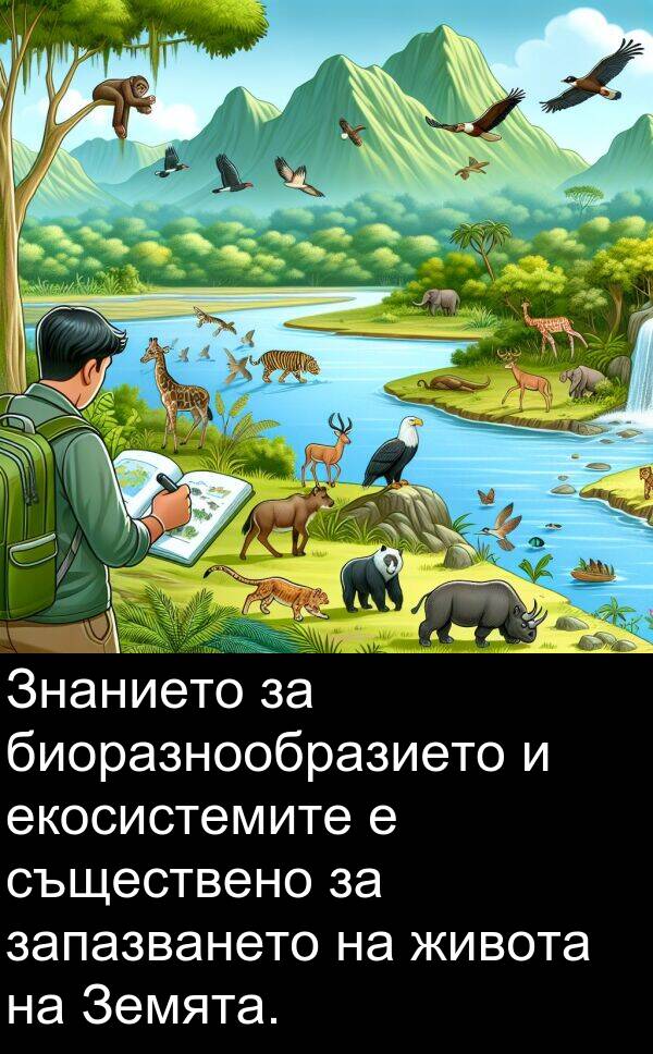екосистемите: Знанието за биоразнообразието и екосистемите е съществено за запазването на живота на Земята.