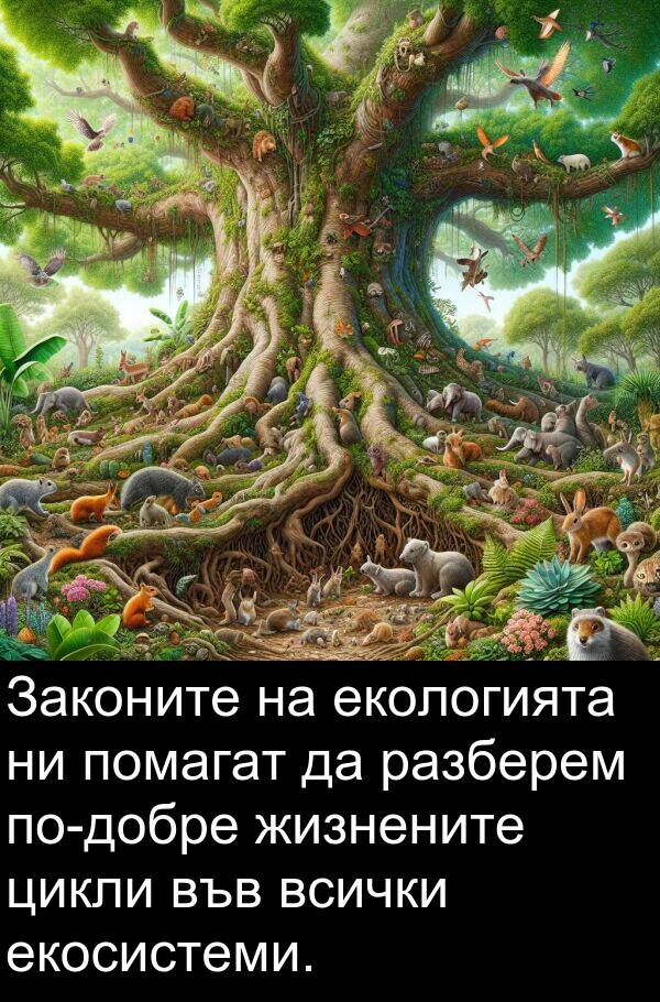 екосистеми: Законите на екологията ни помагат да разберем по-добре жизнените цикли във всички екосистеми.