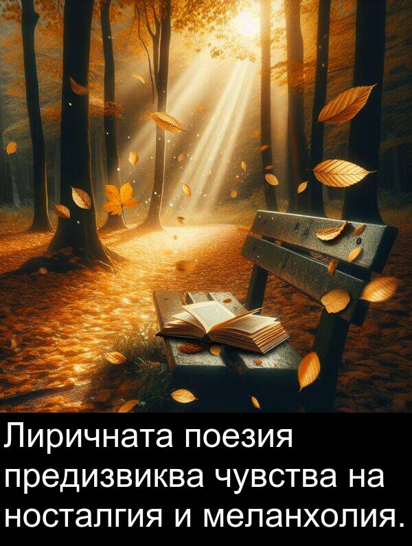 поезия: Лиричната поезия предизвиква чувства на носталгия и меланхолия.