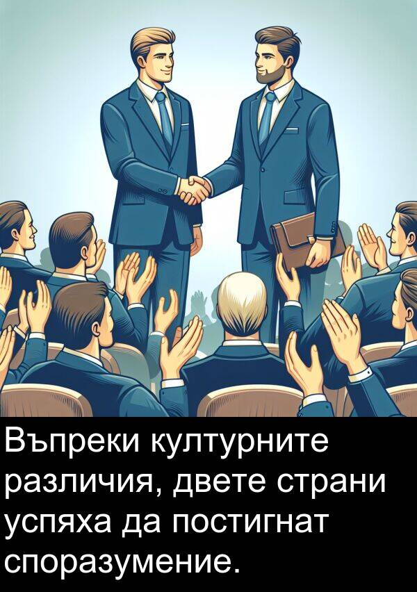 двете: Въпреки културните различия, двете страни успяха да постигнат споразумение.