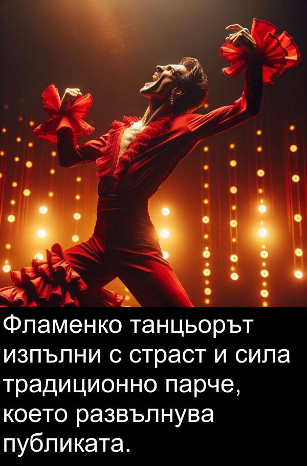 традиционно: Фламенко танцьорът изпълни с страст и сила традиционно парче, което развълнува публиката.