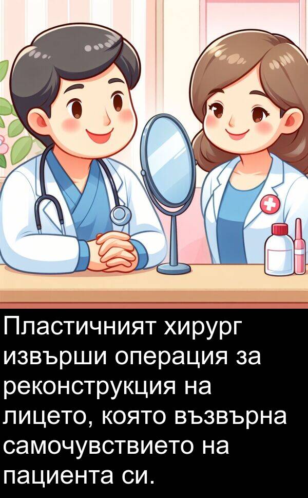 самочувствието: Пластичният хирург извърши операция за реконструкция на лицето, която възвърна самочувствието на пациента си.