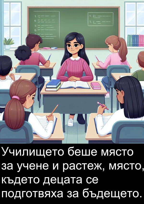 бъдещето: Училището беше място за учене и растеж, място, където децата се подготвяха за бъдещето.
