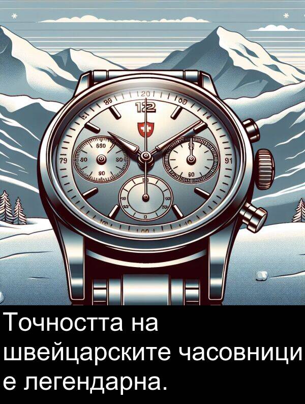легендарна: Точността на швейцарските часовници е легендарна.