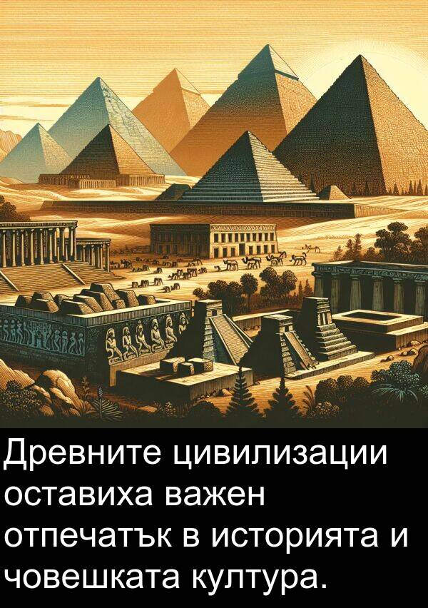 отпечатък: Древните цивилизации оставиха важен отпечатък в историята и човешката култура.