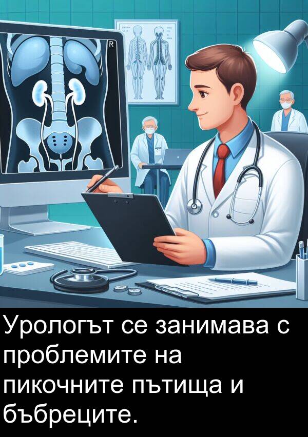 бъбреците: Урологът се занимава с проблемите на пикочните пътища и бъбреците.