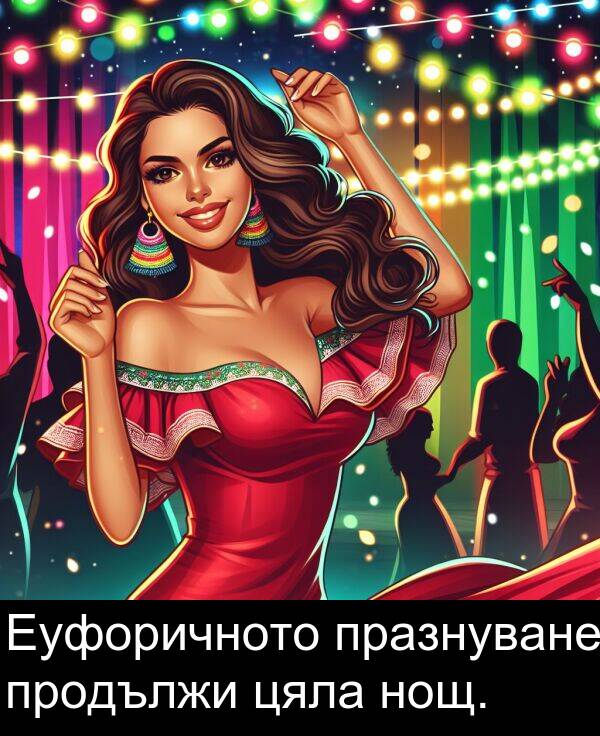 продължи: Еуфоричното празнуване продължи цяла нощ.