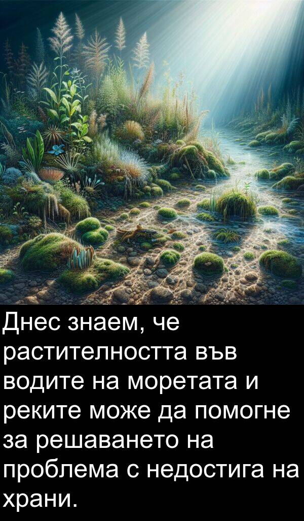 недостига: Днес знаем, че растителността във водите на моретата и реките може да помогне за решаването на проблема с недостига на храни.