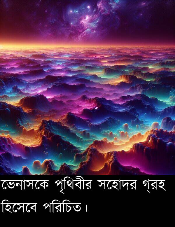 পরিচিত।: ভেনাসকে পৃথিবীর সহোদর গ্রহ হিসেবে পরিচিত।