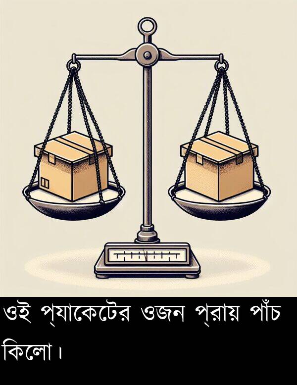 প্যাকেটের: ওই প্যাকেটের ওজন প্রায় পাঁচ কিলো।