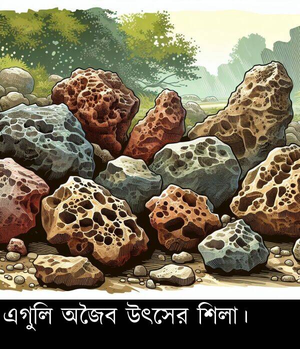 উৎসের: এগুলি অজৈব উৎসের শিলা।