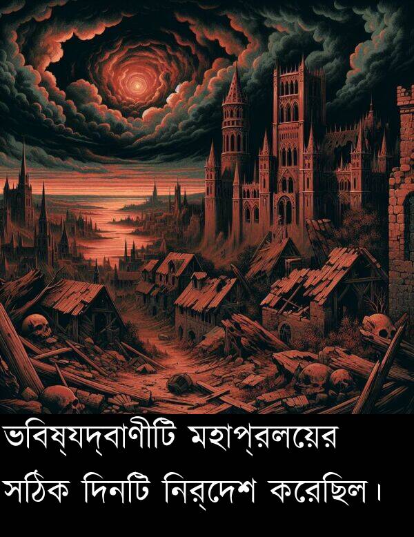 ভবিষ্যদ্বাণীটি: ভবিষ্যদ্বাণীটি মহাপ্রলয়ের সঠিক দিনটি নির্দেশ করেছিল।