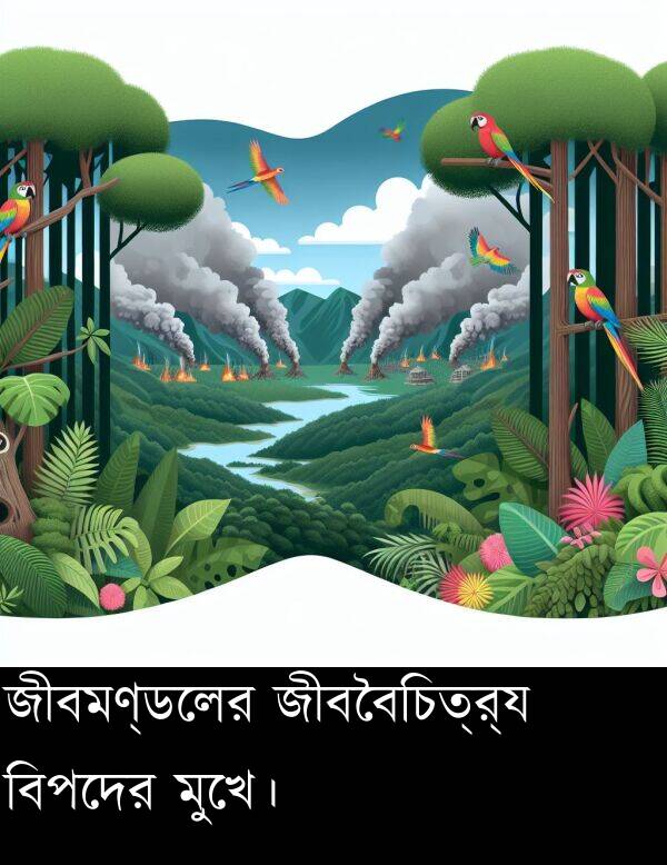 জীববৈচিত্র্য: জীবমণ্ডলের জীববৈচিত্র্য বিপদের মুখে।