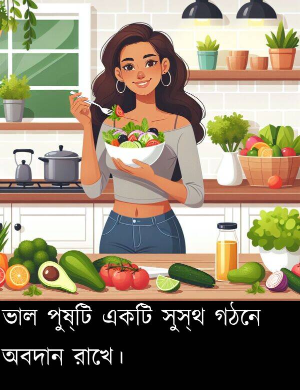 পুষ্টি: ভাল পুষ্টি একটি সুস্থ গঠনে অবদান রাখে।