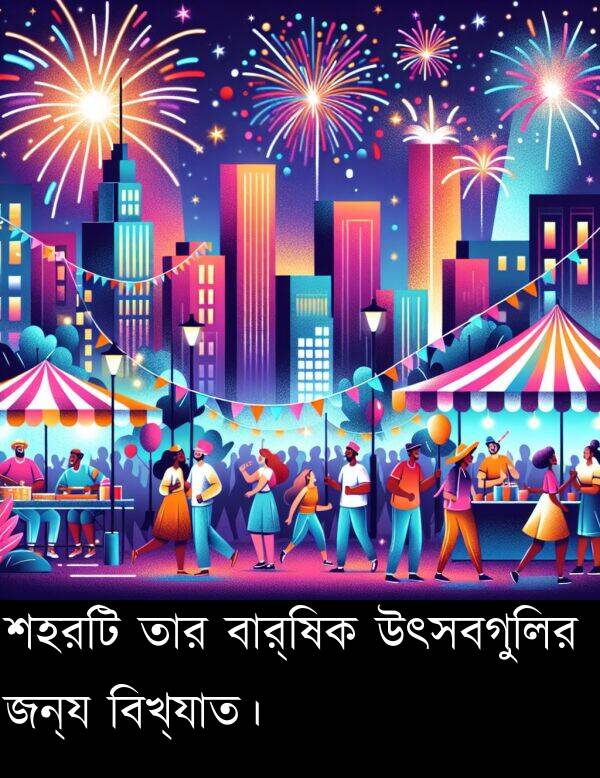 উৎসবগুলির: শহরটি তার বার্ষিক উৎসবগুলির জন্য বিখ্যাত।
