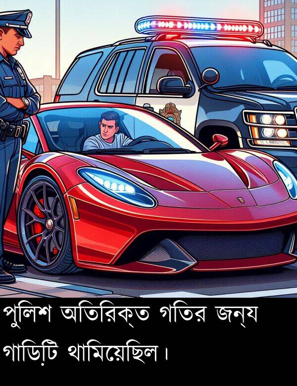 পুলিশ: পুলিশ অতিরিক্ত গতির জন্য গাড়িটি থামিয়েছিল।