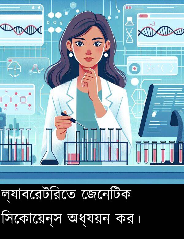 কর।: ল্যাবরেটরিতে জেনেটিক সিকোয়েন্স অধ্যয়ন কর।