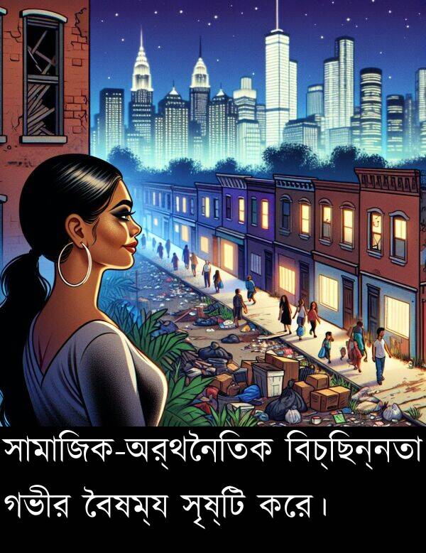 বৈষম্য: সামাজিক-অর্থনৈতিক বিচ্ছিন্নতা গভীর বৈষম্য সৃষ্টি করে।