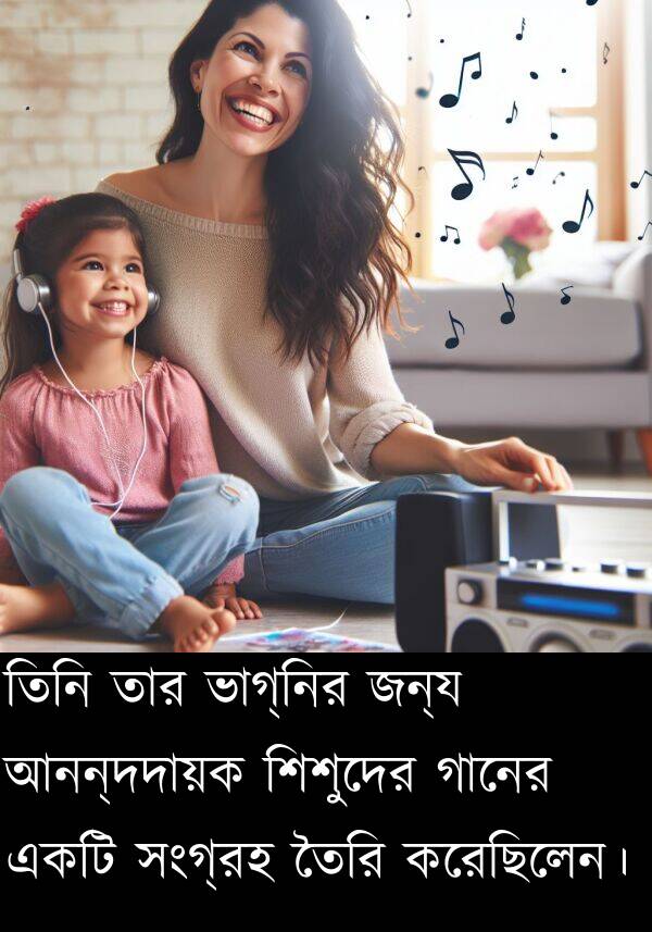 গানের: তিনি তার ভাগ্নির জন্য আনন্দদায়ক শিশুদের গানের একটি সংগ্রহ তৈরি করেছিলেন।