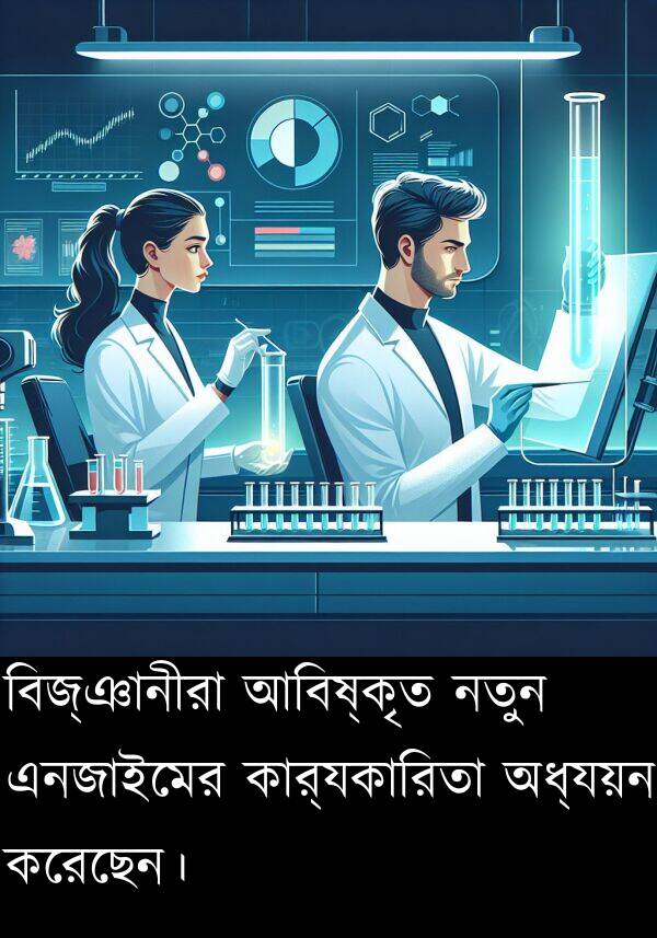 কার্যকারিতা: বিজ্ঞানীরা আবিষ্কৃত নতুন এনজাইমের কার্যকারিতা অধ্যয়ন করেছেন।