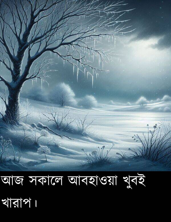 আবহাওয়া: আজ সকালে আবহাওয়া খুবই খারাপ।