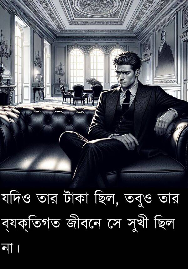 টাকা: যদিও তার টাকা ছিল, তবুও তার ব্যক্তিগত জীবনে সে সুখী ছিল না।
