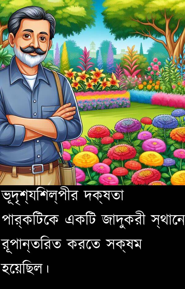 পার্কটিকে: ভূদৃশ্যশিল্পীর দক্ষতা পার্কটিকে একটি জাদুকরী স্থানে রূপান্তরিত করতে সক্ষম হয়েছিল।