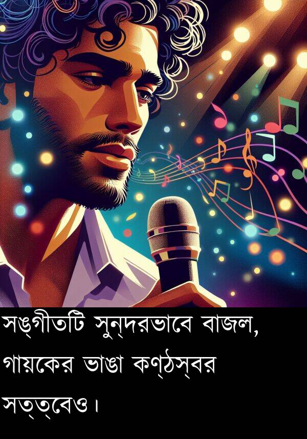বাজল: সঙ্গীতটি সুন্দরভাবে বাজল, গায়কের ভাঙা কণ্ঠস্বর সত্ত্বেও।