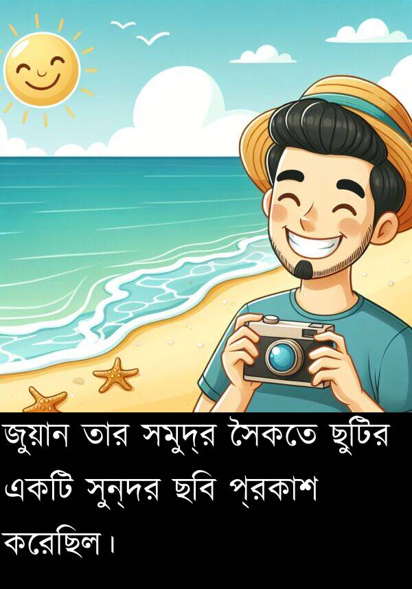 প্রকাশ: জুয়ান তার সমুদ্র সৈকতে ছুটির একটি সুন্দর ছবি প্রকাশ করেছিল।