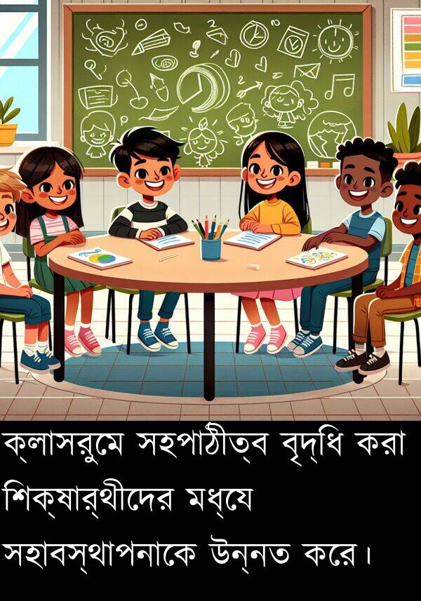বৃদ্ধি: ক্লাসরুমে সহপাঠীত্ব বৃদ্ধি করা শিক্ষার্থীদের মধ্যে সহাবস্থাপনাকে উন্নত করে।